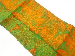 手織り真綿紬花尽くし模様織出し名古屋帯